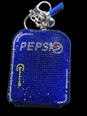 Pepsi Blue Crystal Fridge Bag Charm Keychain